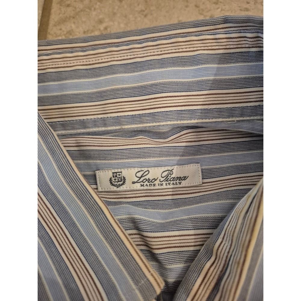Loro Piana Men Short Sleeves Shirt - 100% Cotton - Size: Medium - Picture 7 of 14